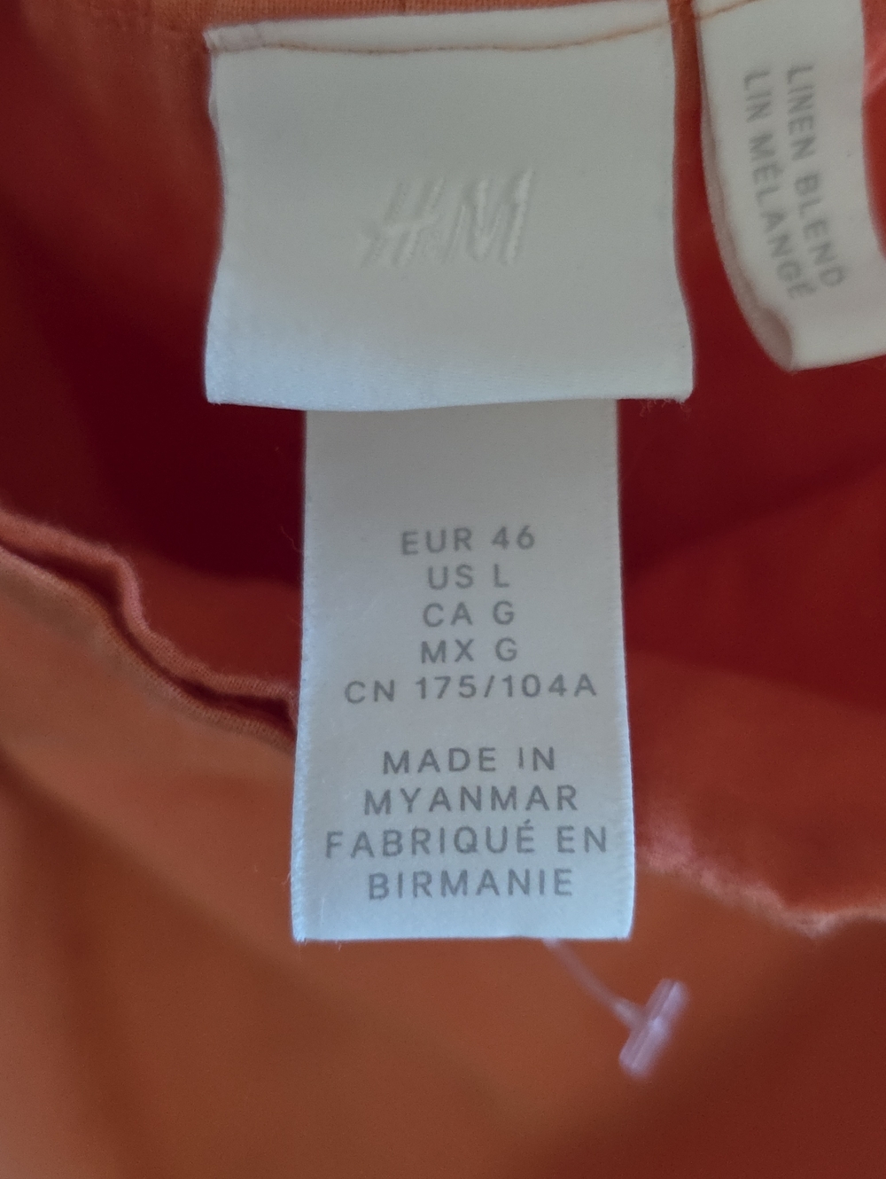 H&M Vibrant Orange Linen-Blend Dress